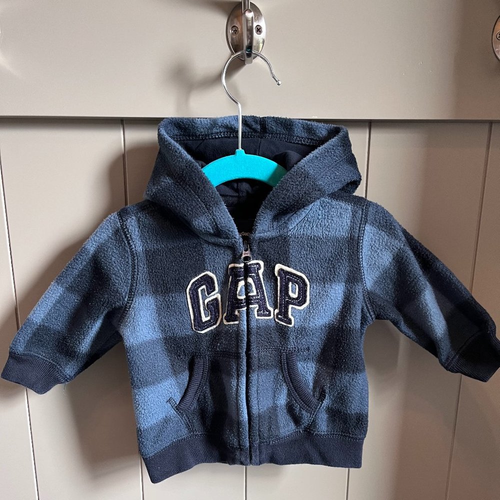 Baby Gap Blue Plaid Hoodie